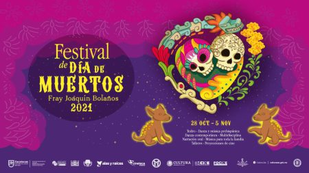 Cartel del Festival de Día de Muertos "Fray Joaquín Bolaños" 2021