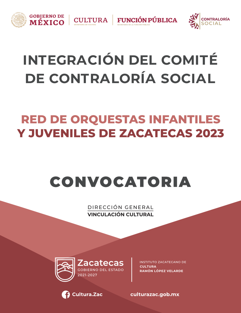 Integración del Comité de Contraloría Social (Red de Orquestas Infantiles y Juveniles de Zacatecas 2023)