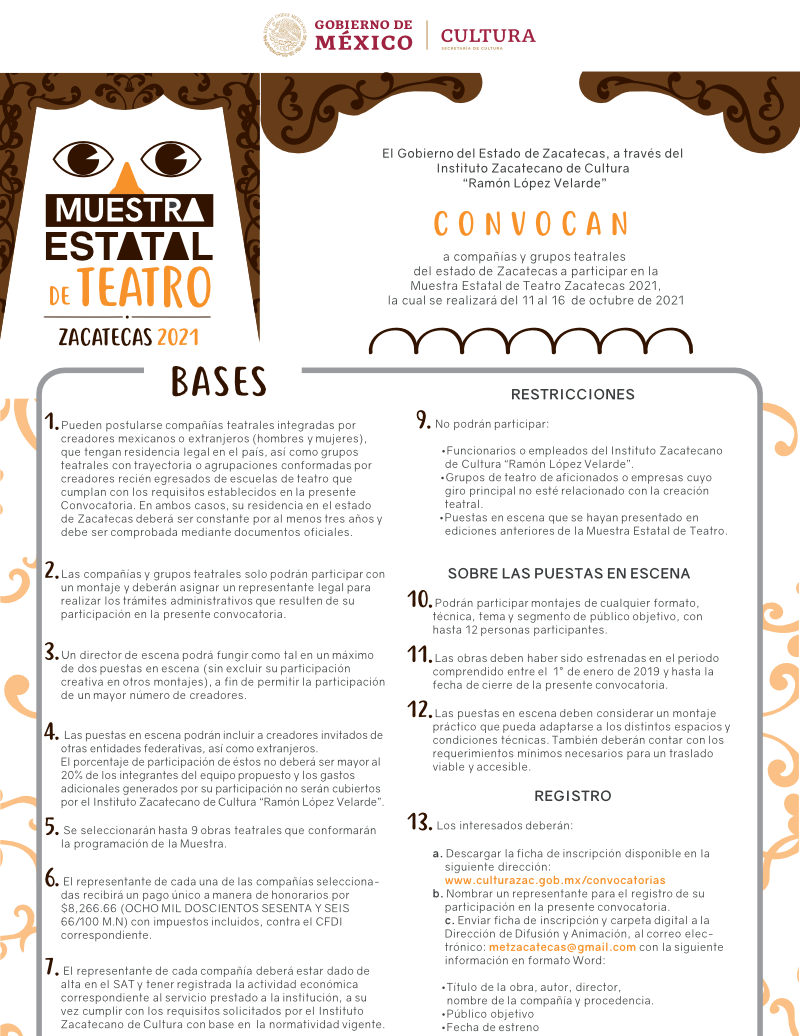 Muestra Estatal de Teatro Zacatecas 2021