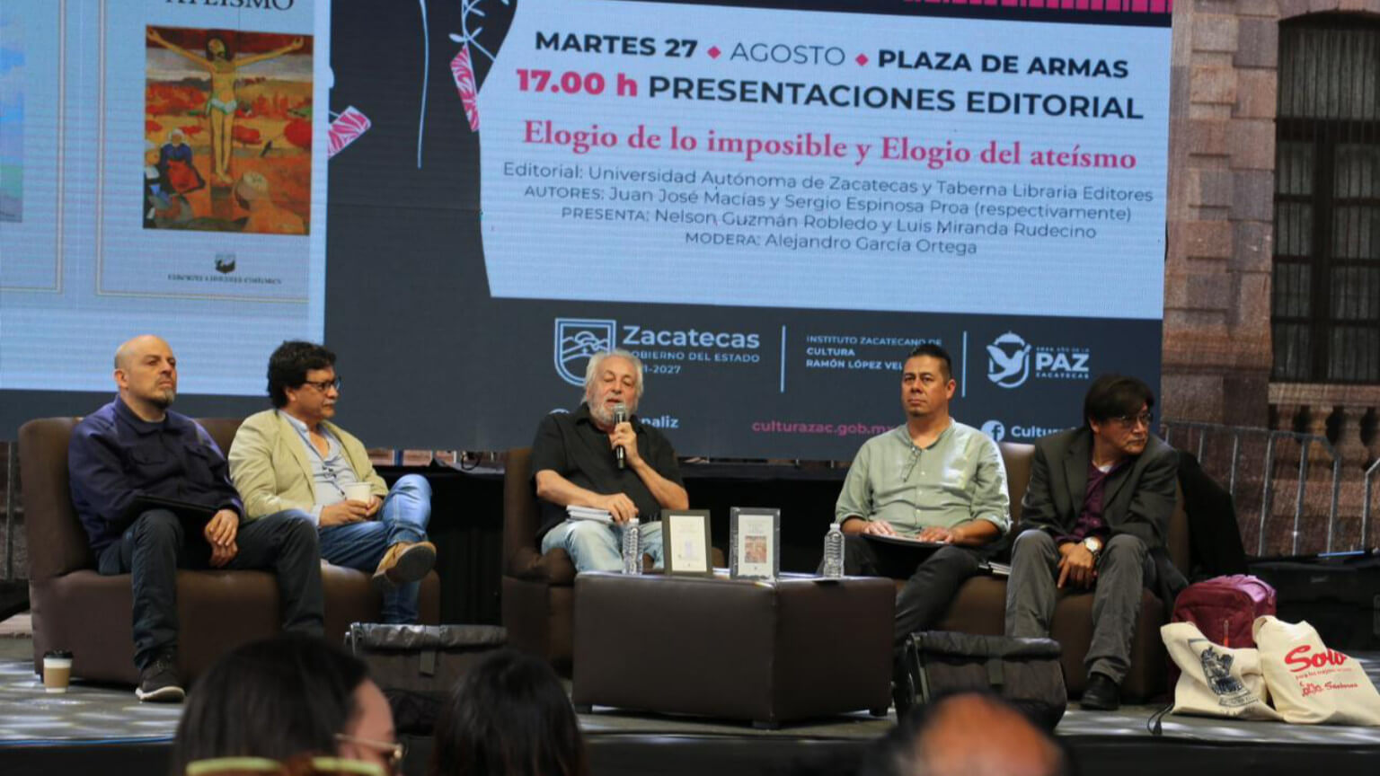 "Elogio de lo imposible" y "Elogio del ateísmo" tuvieron los comentarios de Nelson Guzmán Robledo y Luis Miranda Rudecino