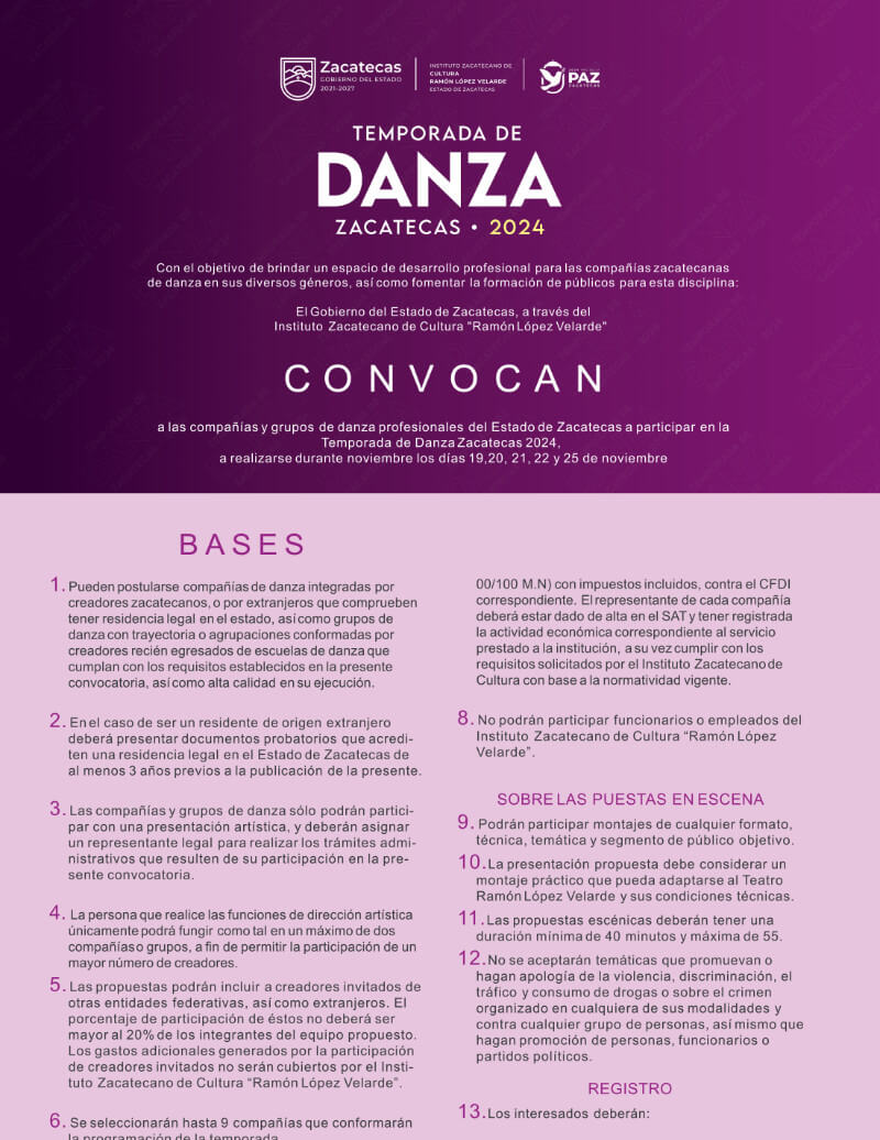 Temporada de Danza Zacatecas 2024