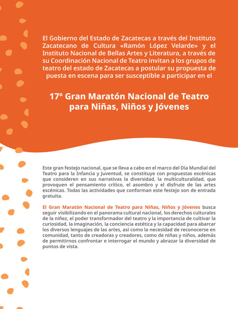 17º Gran Maratón Nacional de Teatro para Niñas, Niños y Jóvenes