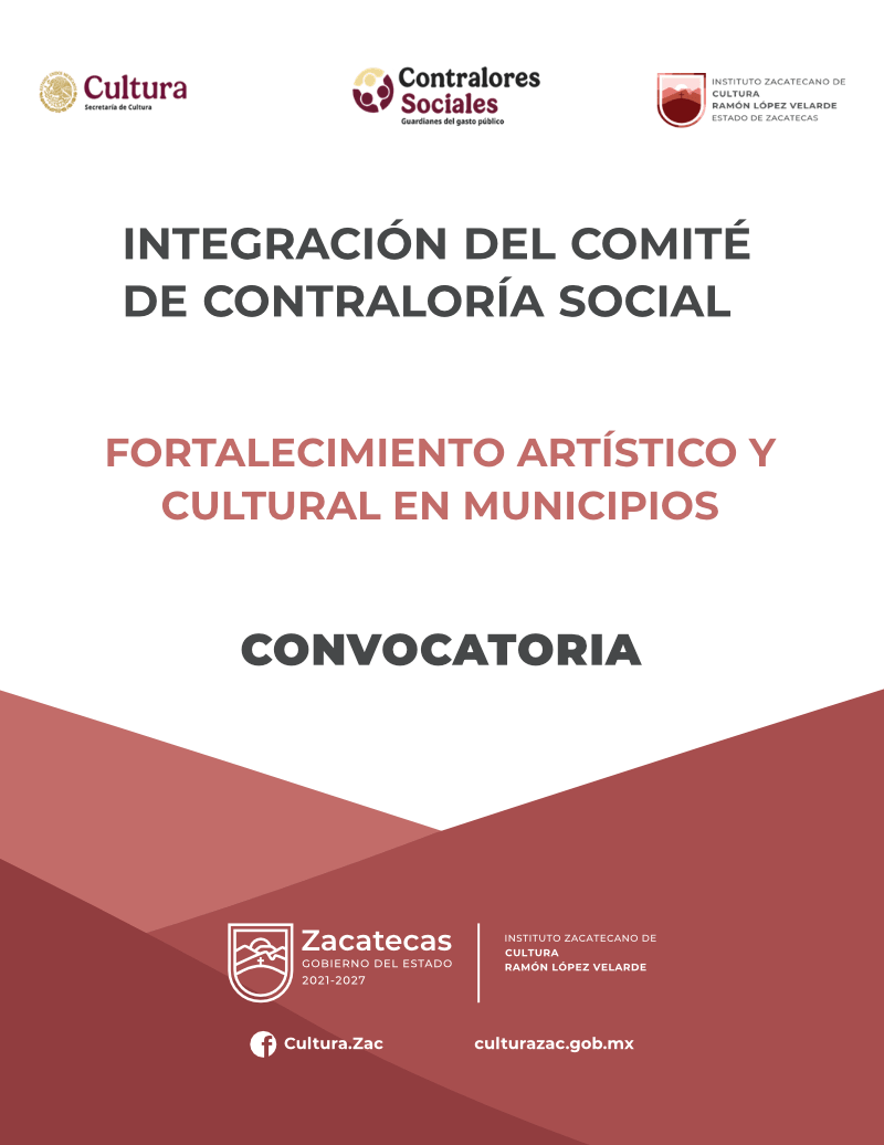 Integración del Comité de Contraloría Social (Fortalecimiento Artístico Y Cultural en Municipios)