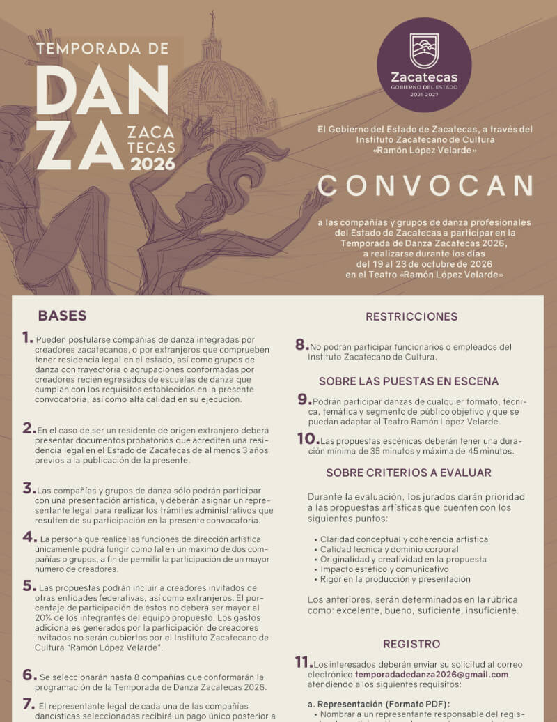 Temporada de Danza Zacatecas 2026